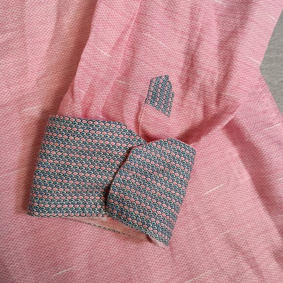 Robert Graham Men's XL Pink Brixton Linen Blend Classic Fit Flip Cuff Shirt - Picture 8 of 15